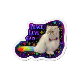 Peace Love Cats Magnet