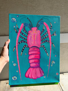 Pink Lobster Painting