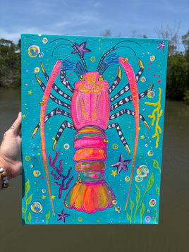Pink Lobster Painting