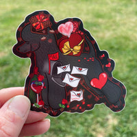 Black Valentines Day Poodle Sticker