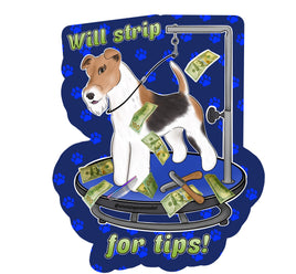 Will Strip for Tips Sticker