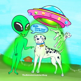 Great Dane Alien Sticker