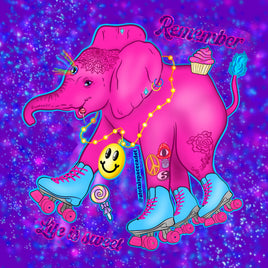 Life is Sweet Holographic Elephant Sticker