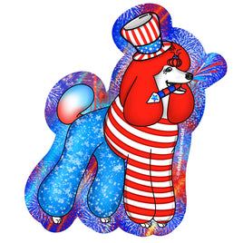 4th of July Poodle Sticker