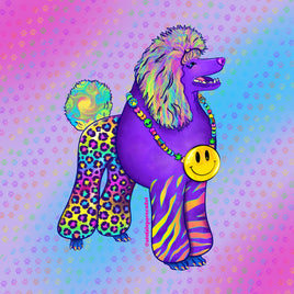 Smiley Poodle Holographic Sticker