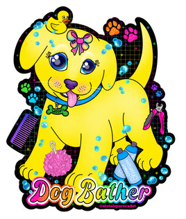 Dog Bather Holographic Sticker