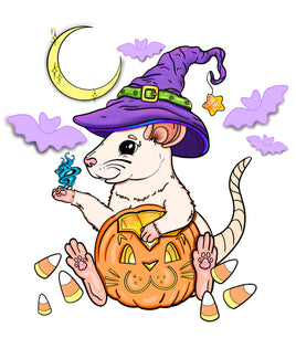 Halloween Rat Holographic Sticker
